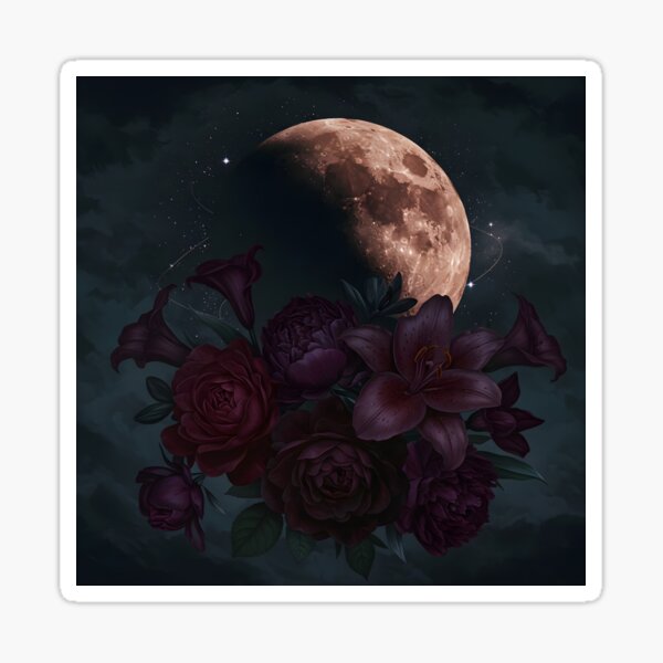 Item preview, Gothic Lunar Floral Tapestry designed and sold by Simple_Lines2025.