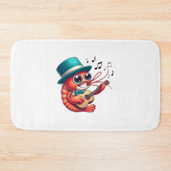 Item preview, Musical Shrimp with Guitar – Cartoon Sea Creature designed and sold by Capus_Artwork.
