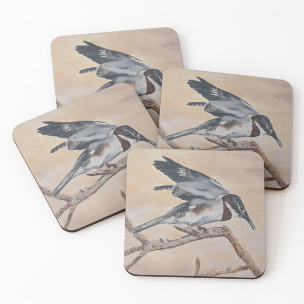 Item preview, A belted kingfisher pauses mid-motion  designed and sold by ChristelsArtGallery.