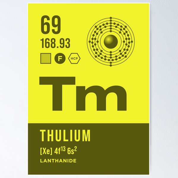 Aperçu de l'œuvre 69 Thulium Élément du tableau périodique foncé créée et vendue par VoodooCircus.