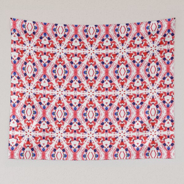 Item preview, Red Blue Mandala Floral Kaleidoscope designed and sold by SpieklyArt.