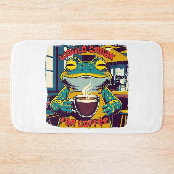 Item preview, Frog Barista – "Would Croak for Coffee" Funny Coffee Lover Design designed and sold by TestudoDesign.