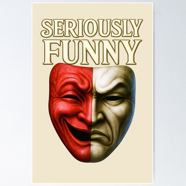 Item preview, Seriously Funny Tragedy Comedy Mask Art – Dark Humor Theater Design designed and sold by Shoot-The-Moon.