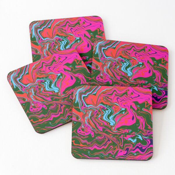Item preview, Pink and Green Digital Paint Pour designed and sold by SassyJadePrints.