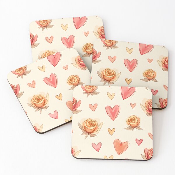 Item preview, Rustic Rose Hearts – Cozy Hand-Drawn Seamless Pattern designed and sold by TinyDreamWorld.