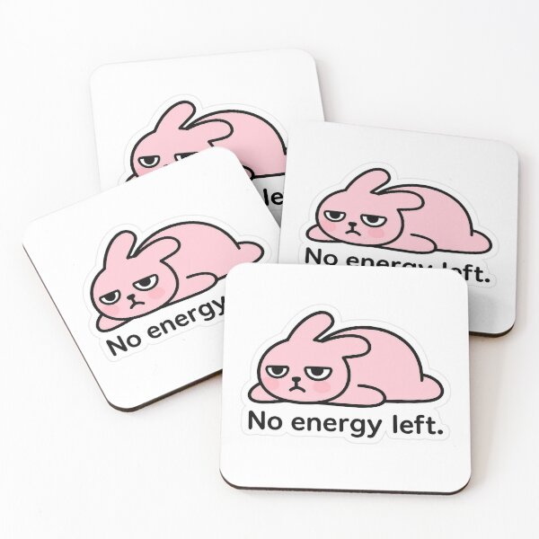 Item preview, Flat Bunny – No Energy Left Sticker designed and sold by champkppwc.