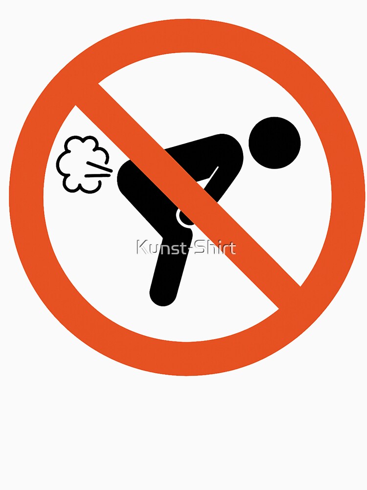 Thumbnail 7 of 7, Classic T-Shirt, No Farting Zone – prohibition sign with humor designed and sold by Kunst-Shirt.