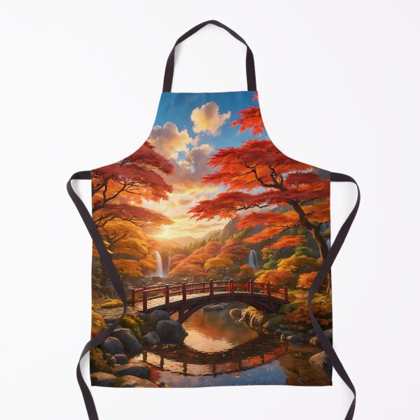 Item preview, Bridge beneath Autumn Maples designed and sold by stableImaginarium.