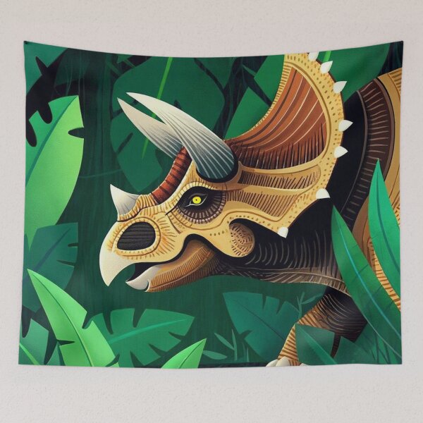 Item preview, Jurassic Triceratops cool Dinosaur illustration art designed and sold by Vintage Designs +.