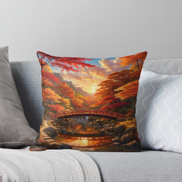 Item preview, Bridge beneath Autumn Maples designed and sold by stableImaginarium.
