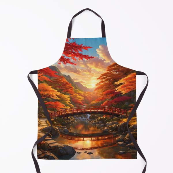 Item preview, Bridge beneath Autumn Maples designed and sold by stableImaginarium.