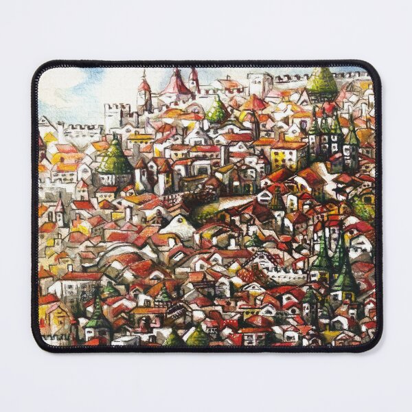 Item preview, Embark on a Journey to a Whimsical Mediterranean Cityscape: Houses  Watercolor Illustration designed and sold by Starpuffdesign.