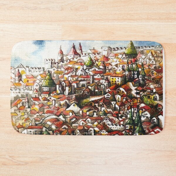 Item preview, Embark on a Journey to a Whimsical Mediterranean Cityscape: Houses  Watercolor Illustration designed and sold by Starpuffdesign.