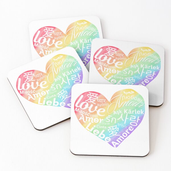 Item preview, Loves in different languages on a rainbow heart designed and sold by idealis.