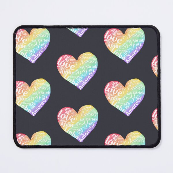 Item preview, Loves in different languages on a rainbow heart designed and sold by idealis.