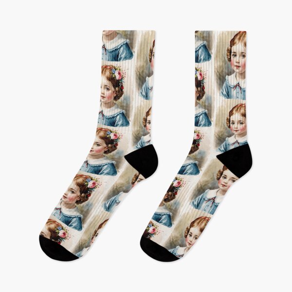 Item preview, Vintage cute girl baby watercolor aesthetic portrait people designed and sold by anrecat.