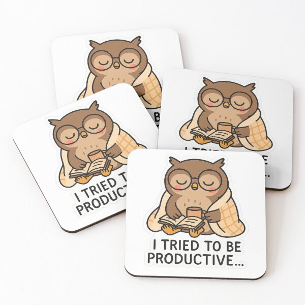 Item preview, Sleepy Owl – I Tried to Be Productive Sticker designed and sold by champkppwc.