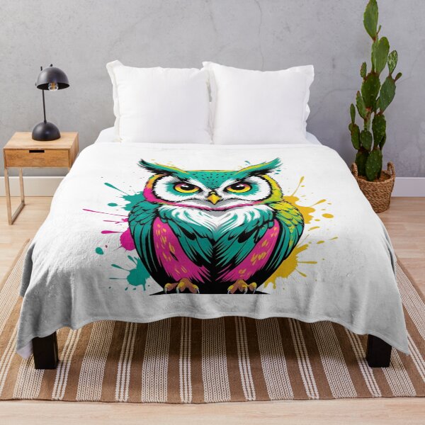 Item preview, Color Splash Owl with Hypnotic Eyes – Vibrant Abstract Animal Art designed and sold by ColorSplash123.