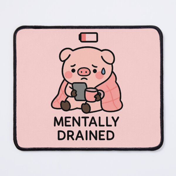 Item preview, Sad Pig – Mentally Drained Sticker designed and sold by champkppwc.