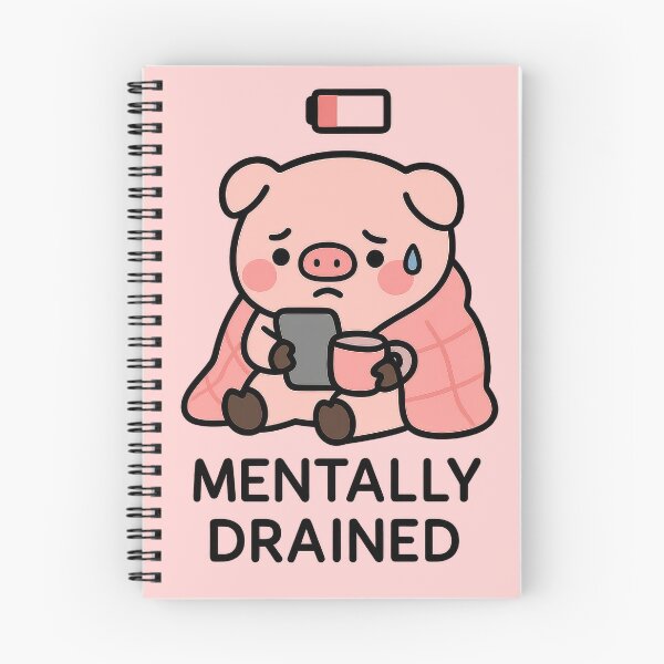 Item preview, Sad Pig – Mentally Drained Sticker designed and sold by champkppwc.
