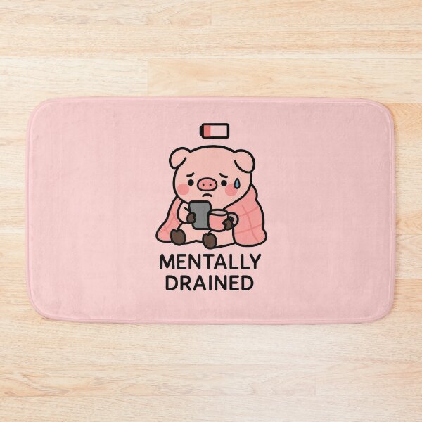 Item preview, Sad Pig – Mentally Drained Sticker designed and sold by champkppwc.