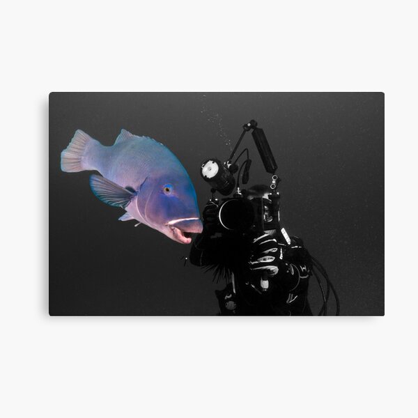 Pete with the Grouper in B&W Canvas Print