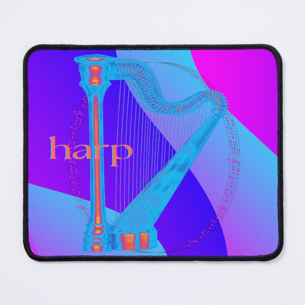 Item preview,  The Harp In Blue Fuchsia Orange & Red designed and sold by BrightrDayMusicArt.