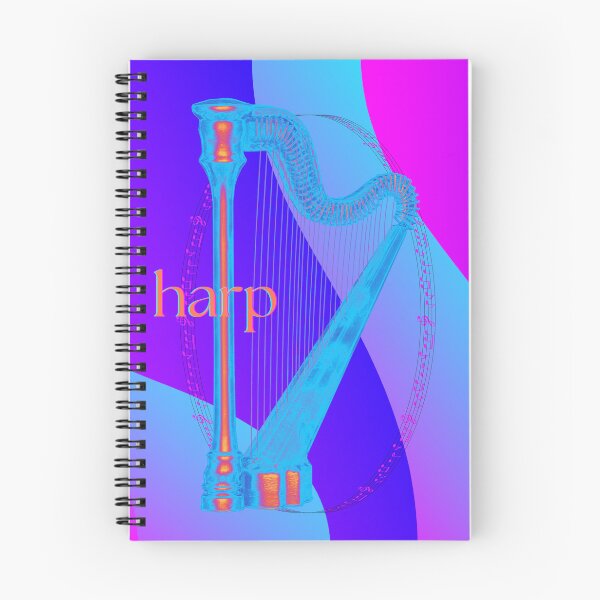 Item preview,  The Harp In Blue Fuchsia Orange & Red designed and sold by BrightrDayMusicArt.