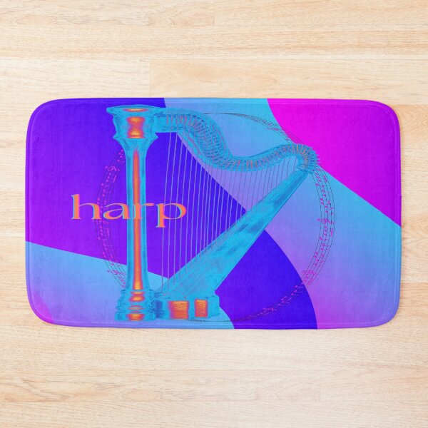 Item preview,  The Harp In Blue Fuchsia Orange & Red designed and sold by BrightrDayMusicArt.