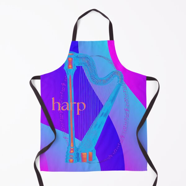 Item preview, The Harp In Blue Fuchsia Orange & Red designed and sold by BrightrDayMusicArt.