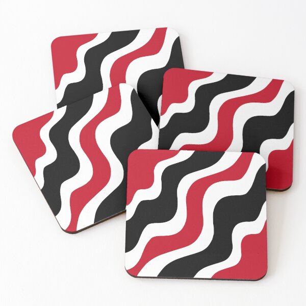 Item preview, Wavy Energy – Bold Red & Black Abstract Pattern designed and sold by Coffee Lifestyle.
