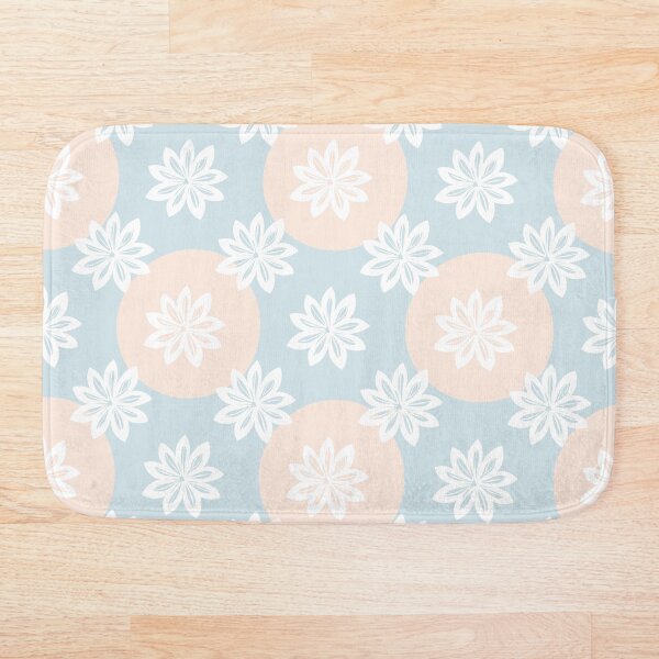 Item preview, Pastel Blue Peach Floral Pattern | Minimalist Geometric Flower Print | Dreamy Scandi Aesthetic designed and sold by Frezcola.