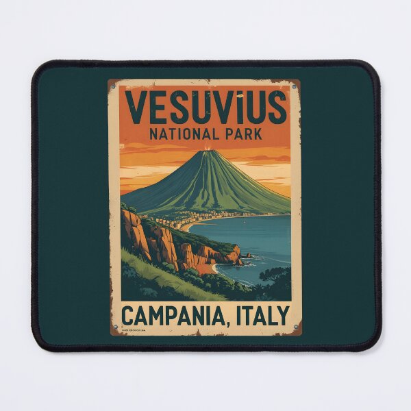 Item preview, A Vintage Art of Vesuvius National Park - Italy  designed and sold by GoodOldVintage.