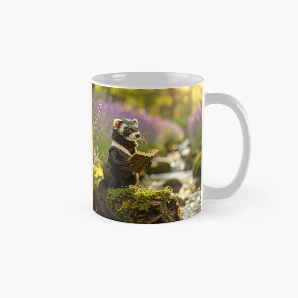 Item preview, Dark Academia Ferret Reading a Book | Cottagecore, Whimsical Art designed and sold by Englandbear.