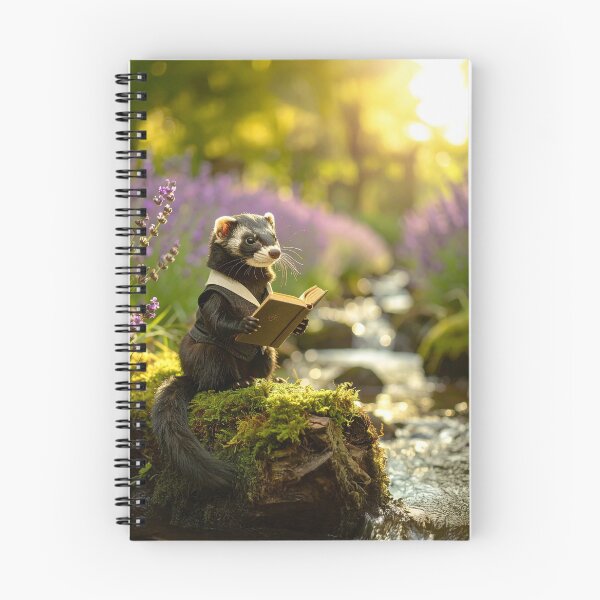 Item preview, Dark Academia Ferret Reading a Book | Cottagecore, Whimsical Art designed and sold by Englandbear.