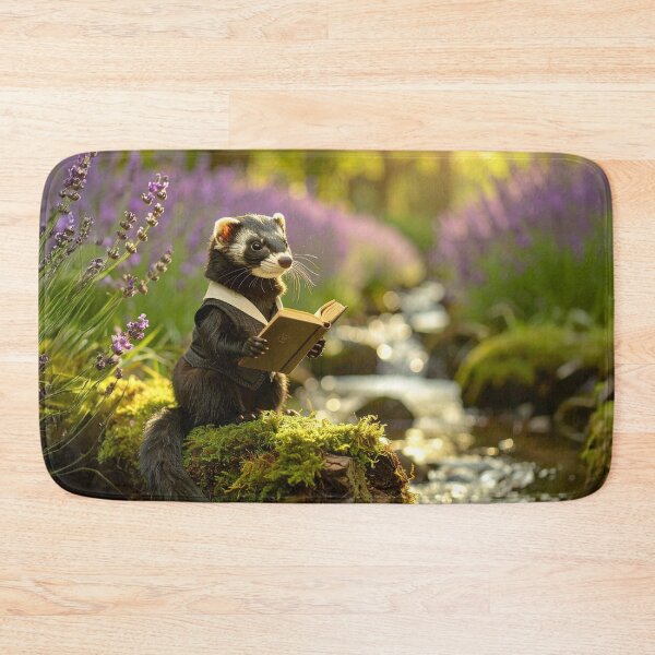 Item preview, Dark Academia Ferret Reading a Book | Cottagecore, Whimsical Art designed and sold by Englandbear.