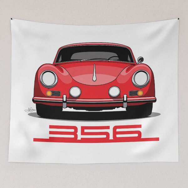 Item preview, Red Porsche 356 Front illustration designed and sold by blackdogshop.