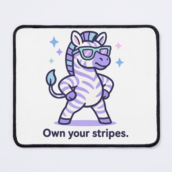 Item preview, Own Your Stripes – Zebra Cartoon T‑Shirt, Vaporwave Animal Empowerment Art designed and sold by LEO Vaporwave.