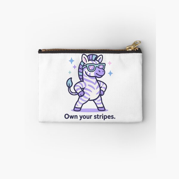 Item preview, Own Your Stripes – Zebra Cartoon T‑Shirt, Vaporwave Animal Empowerment Art designed and sold by LEO Vaporwave.