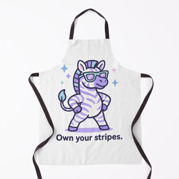 Item preview, Own Your Stripes – Zebra Cartoon T‑Shirt, Vaporwave Animal Empowerment Art designed and sold by LEO Vaporwave.