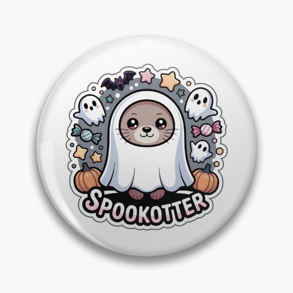 Item preview, Spookotter – Cute Chibi Ghost Otter Halloween Sticker designed and sold by Nuist25.