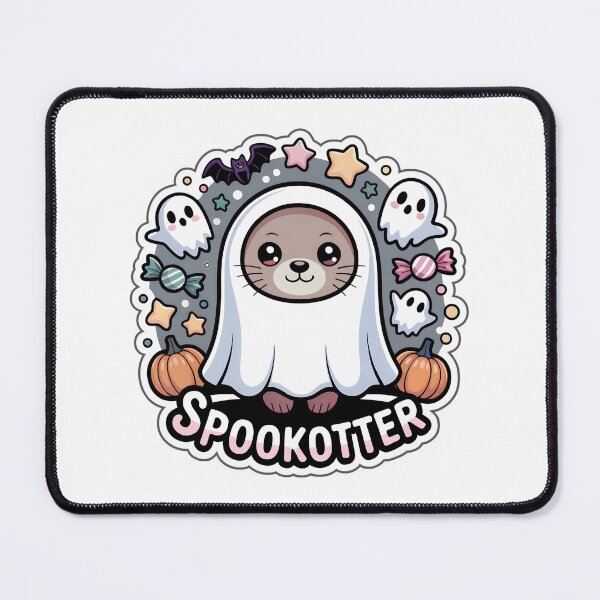Item preview, Spookotter – Cute Chibi Ghost Otter Halloween Sticker designed and sold by Nuist25.