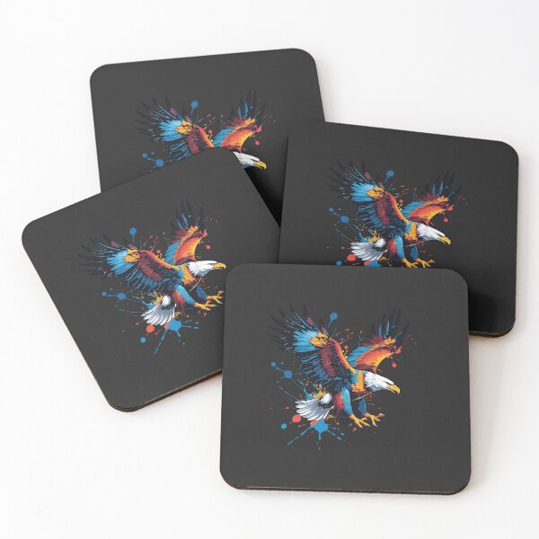 Item preview, Eagle Flying Through Ink Splash Sky – Bold Abstract Freedom Art designed and sold by ColorSplash123.