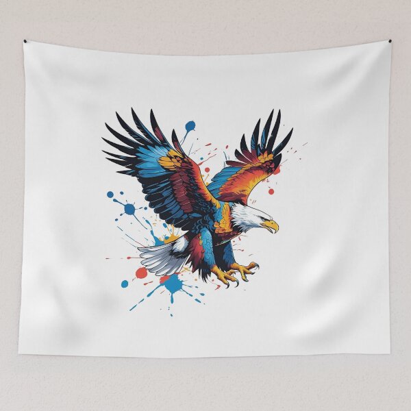 Item preview, Eagle Flying Through Ink Splash Sky – Bold Abstract Freedom Art designed and sold by ColorSplash123.