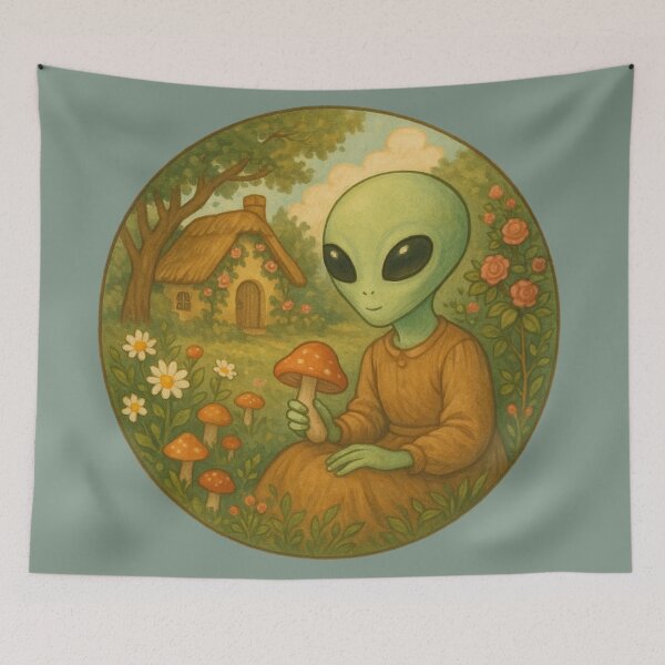 Item preview, Retro Alien Art designed and sold by Planetporridge.