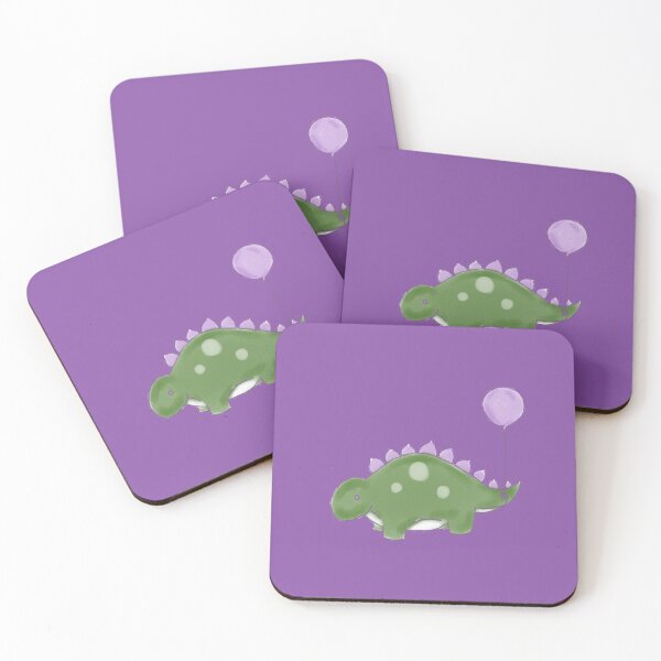 Item preview, Green/Purple/White Dinosaur with a Purple Balloon Drawing designed and sold by SChristineBrink.