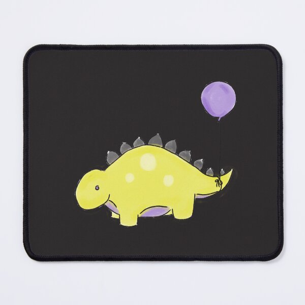 Item preview, Yellow/Purple/Black/White Dinosaur with a Purple Balloon Drawing designed and sold by SChristineBrink.