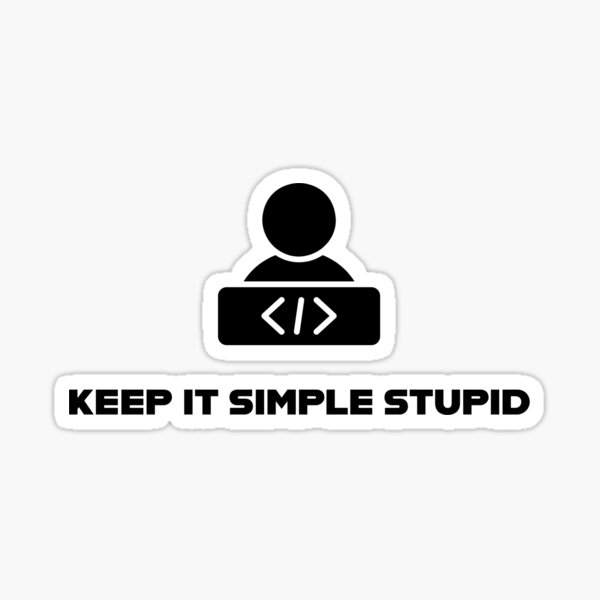 Vista previa del artículo con la obra «Mantenlo simple, codificación estúpida», diseñado y vendido por hawk-xor.