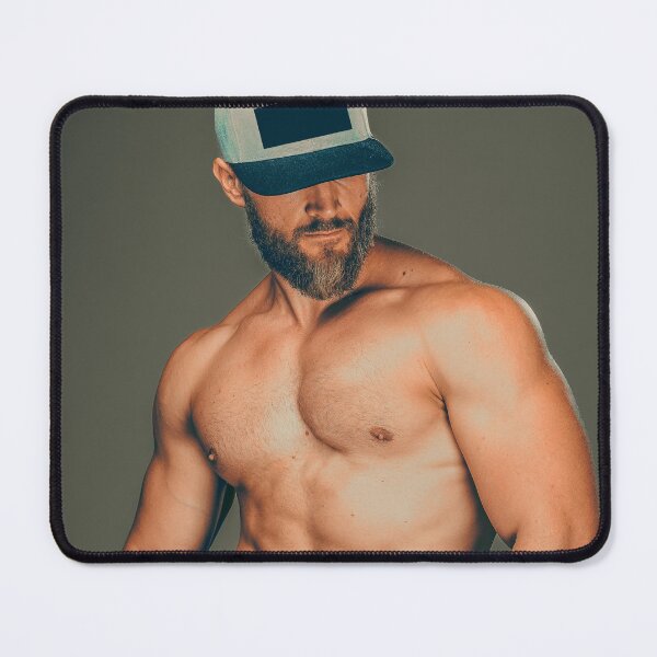 Item preview, Shirtless Rugged Bearded Man in a Baseball Cap designed and sold by Atlas Kai.