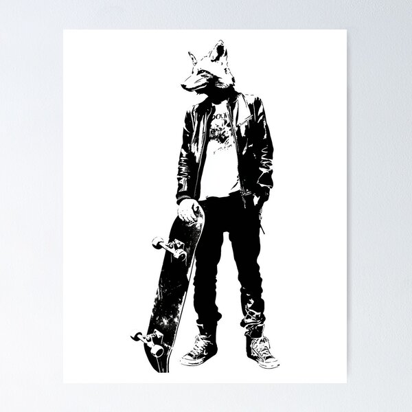Item preview, Banksy Skater Fox - Cool Urban Animal designed and sold by hamishby.